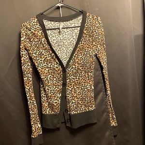 Cheetah print cardigan , size small , long sleeve